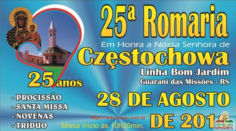 25ª Romaria Internacional à Nossa Senhora de Częstochowa - Frente